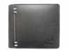 Black goat leather short wallet